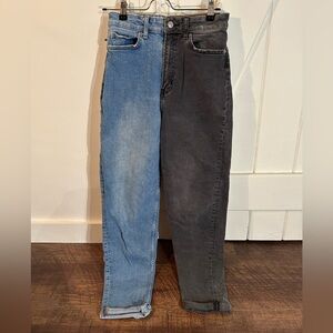 Blue and black jeans